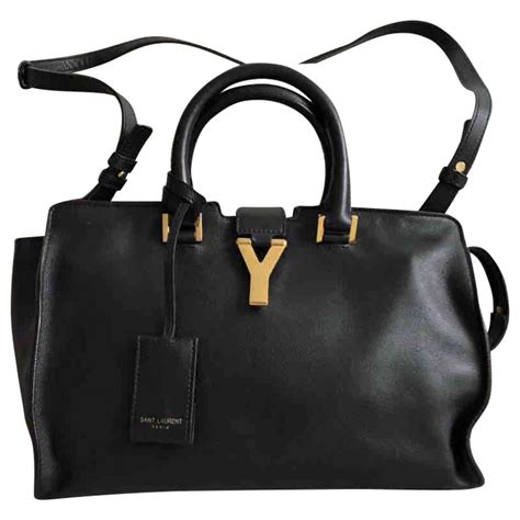 sac yves saint laurent cuir noir|sac pony leopard ysl.